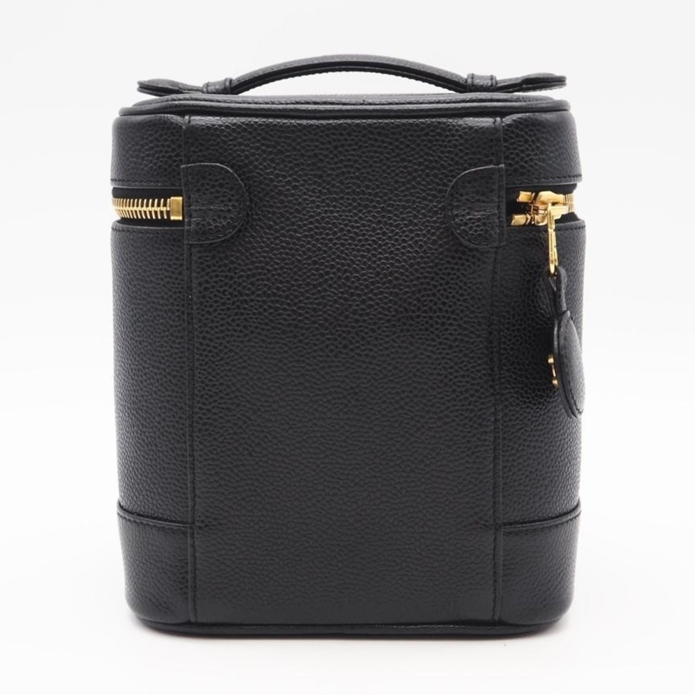CHANEL Black Caviar Leather Logo Vanity Bag - Picture 4 of 12